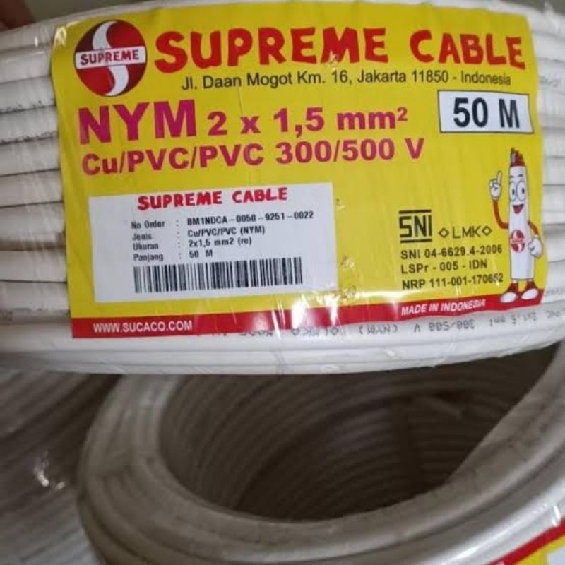 Kabel Supreme Nym Kawat 2X1.5 2X1,5 50M 50 M Meter