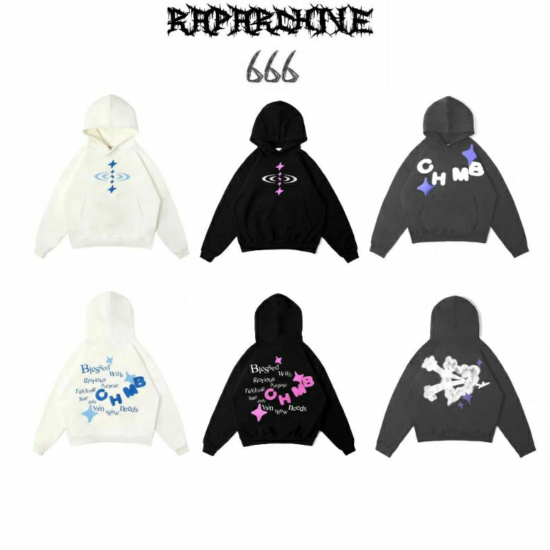 Chambredelavain Boxy Hoodie - Blessed White & Black || @chambredelavain