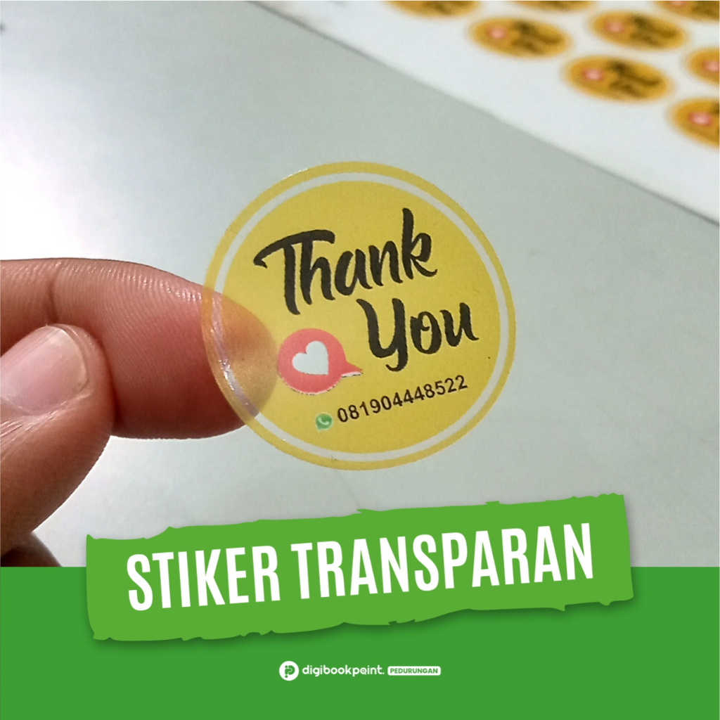 

CETAK STIKER LABEL VYNIL TRANSPARAN POTONG KOTAK - UKURAN 3 x 3 CM