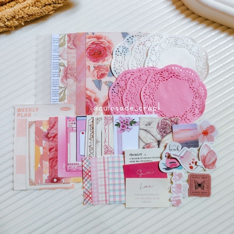 

[QC 12] 40 Pcs Journal kit color theme color series pastel color untuk Scrapbook Junk Journal Bujo Aesthetic