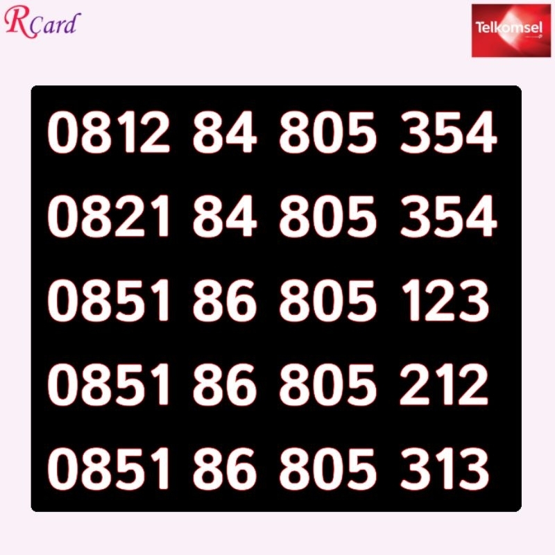 Perdana Nomor Cantik Simpati Telkomsel BOS 805 354 123 212 313