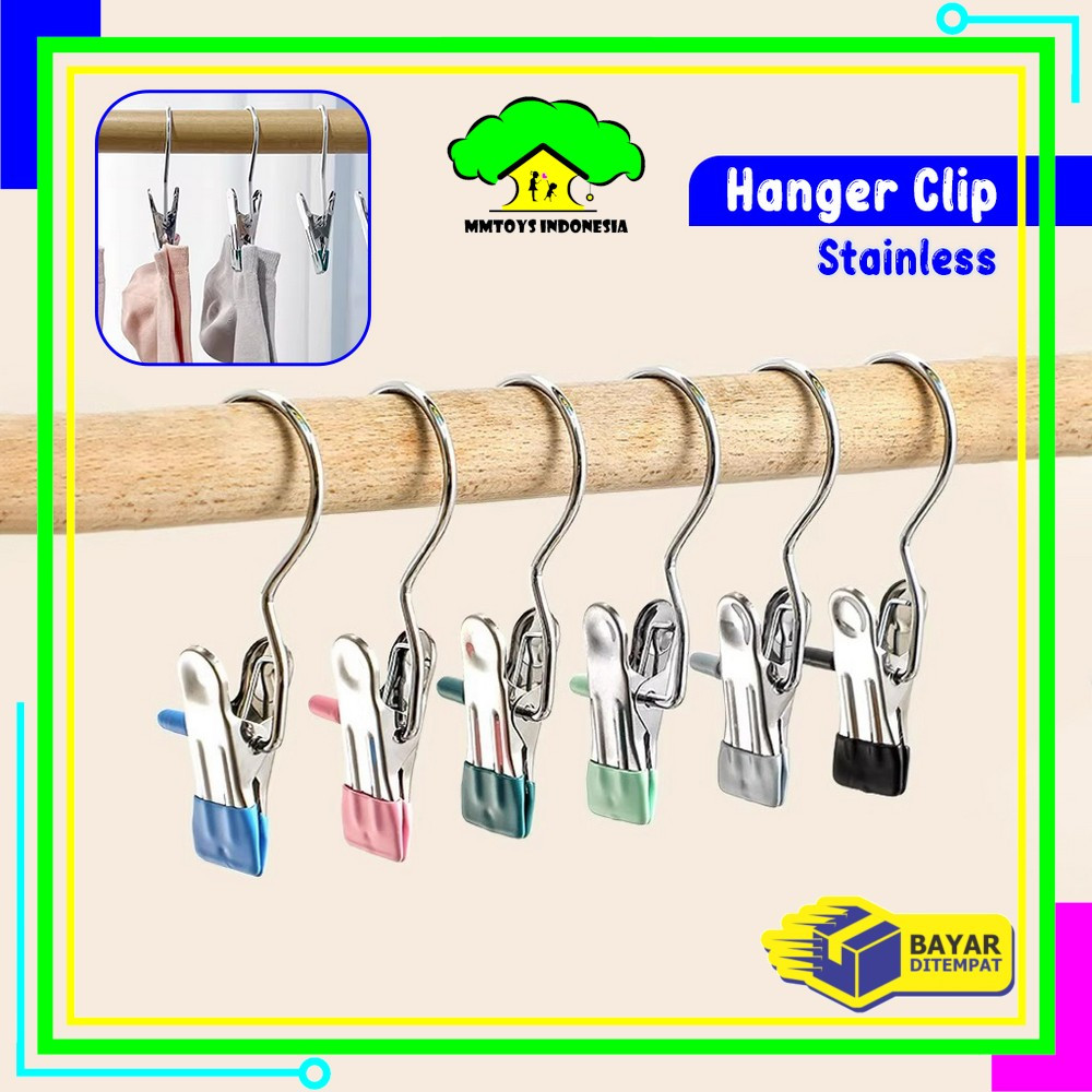 MI-C1052 Jepit Gantungan Jemuran Mini Serbaguna Gantungan Baju Jepit Besi / Pants Hanger Clip Stainl
