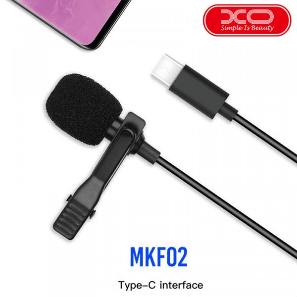 XO MK-F02 Type-C Clip On Microphone Model Jepit Mic untuk youtuber buat konten / Mic untuk laptop ko