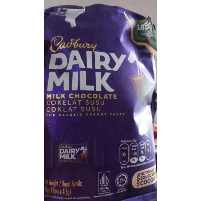 

coklat dairy milk bites 18