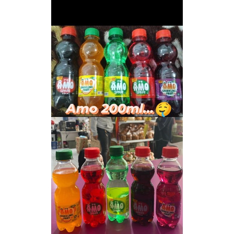 

AMO CSD Minuman Cola strawberry lemon orange 200ml (1 krat isi 24)