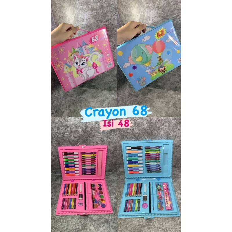 

flash sale Crayon Set Anak isi 46 pcs isi 68pcs isi 72Pcs dan isi 86pcs model Terbaru