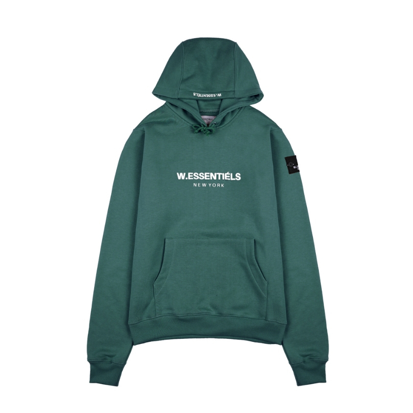 W Essentiels New York Hoodie Oversize Mid Logo Forest Green - 100% ORIGINAL RESMI