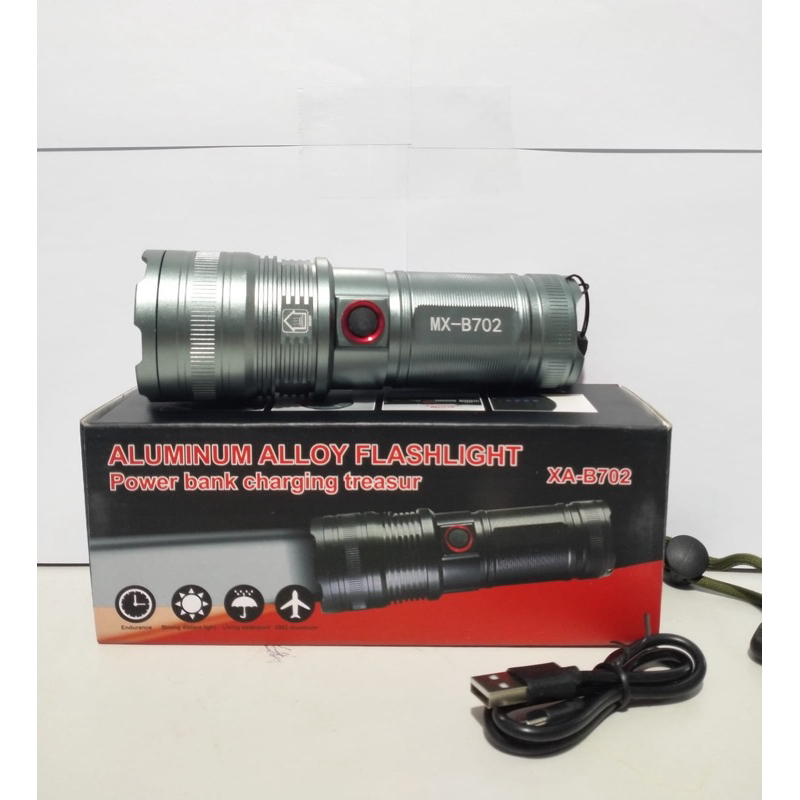 SENTER ZOOM LED LASER SUPER TERANG X39/B702 CAYAHA PUTIH LINGKARAN BULAT