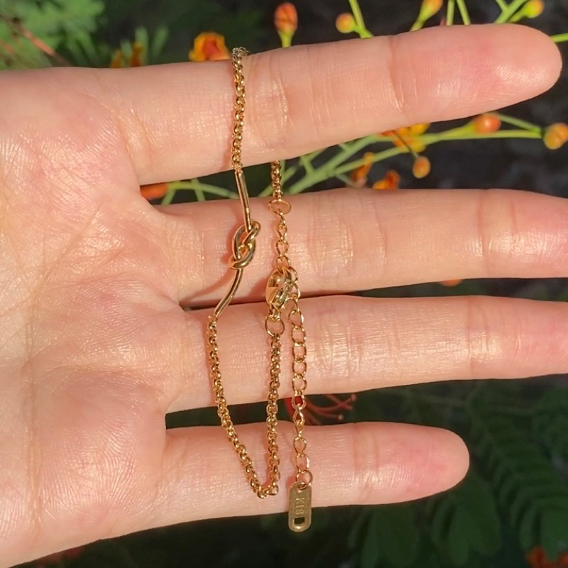 Gelang tangan titanium steel rantai gold plated “Lilith”