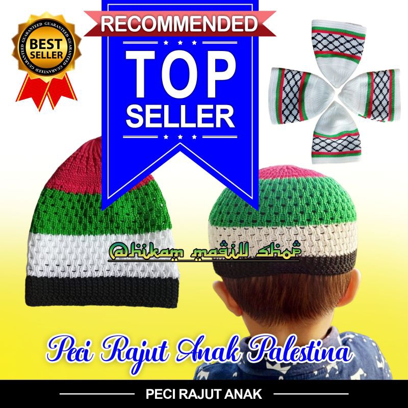 peci anak/peci palestina/peci rajut anak/peci anak motif