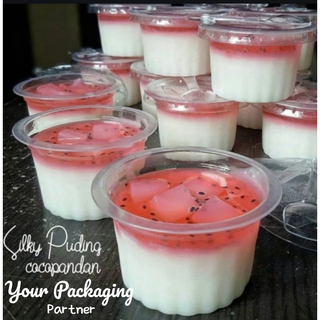(isi 50 pcs) Cup Puding Gelas Jelly + Tutup 120ml / Cup Agar-agar  / Gudir 120ml