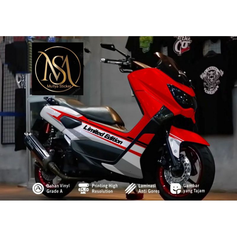 stiker decal nmax old full body motif limited edition merah putih