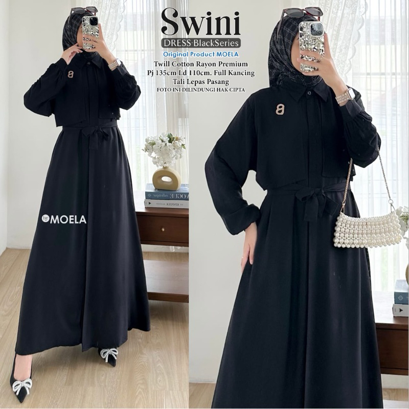 MOELA BERLABEL - Serba Midi dan Dress Hitam Polos Black Series