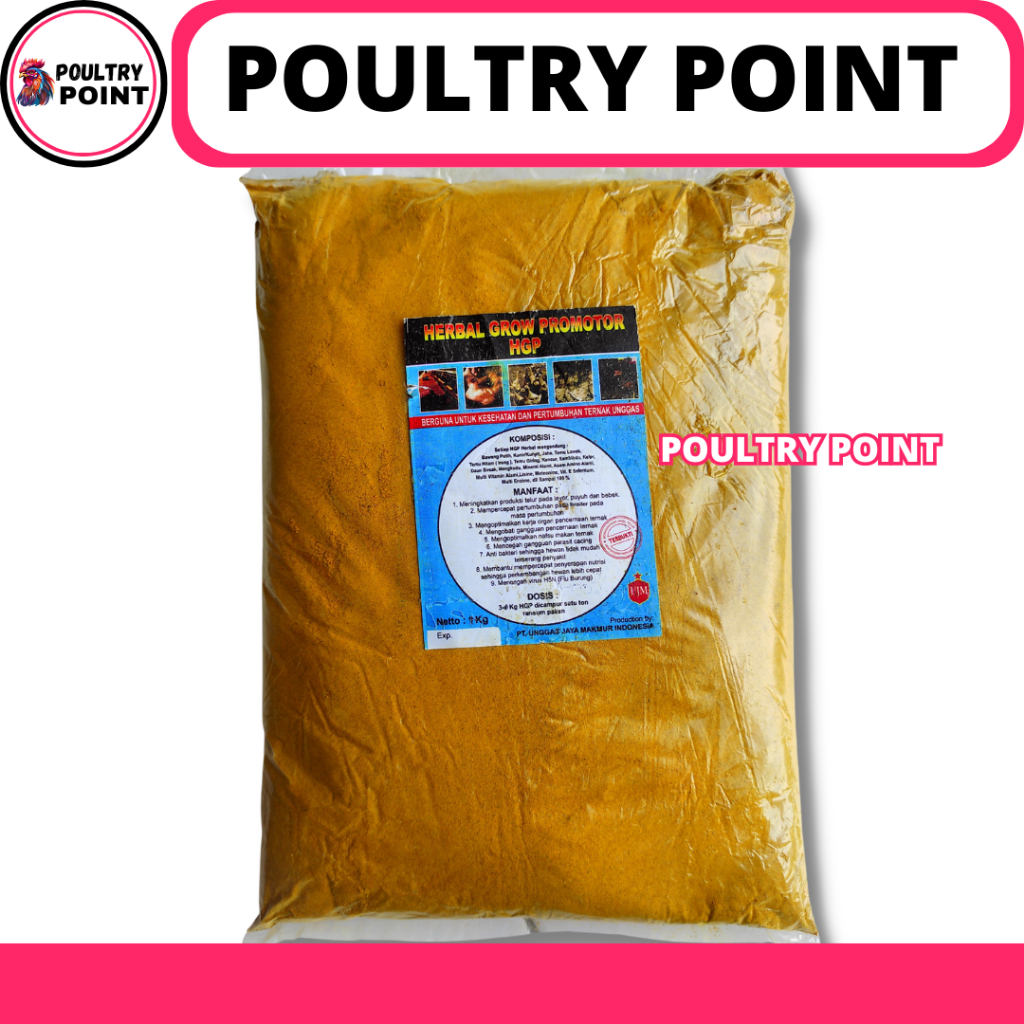 HERBAL GROW PROMOTOR HGP 1 KG UNGGAS JAYA - Jamu Herbal Meningkatkan Pertumbuhan Ayam Unggas Bebek S