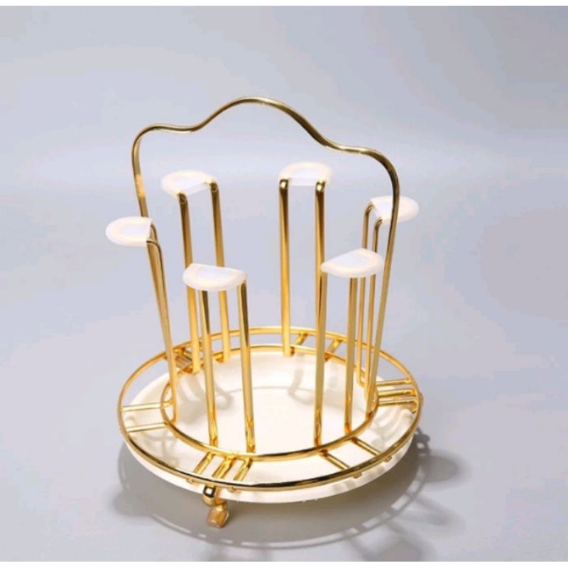 RAK GELAS GOLD / RAK GELAS STAINLESS/ WADAH GELAS
