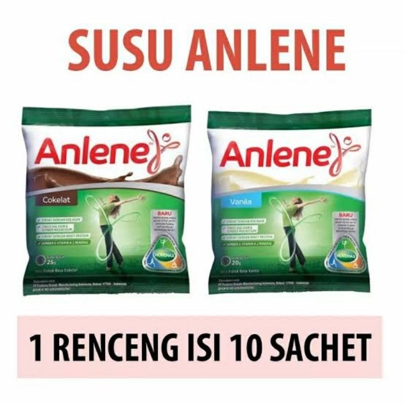 

Susu Anlene 20gr isi 10 Sachet