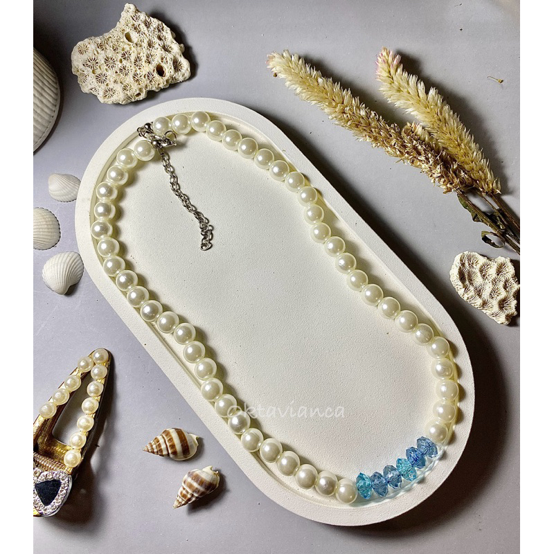 BLUE PEARL  / NECKLACE / KALUNG KOREA / KALUNG WANITA / KALUNG AESTHETIC / KALUNG LUCU / KALUNG BOHE