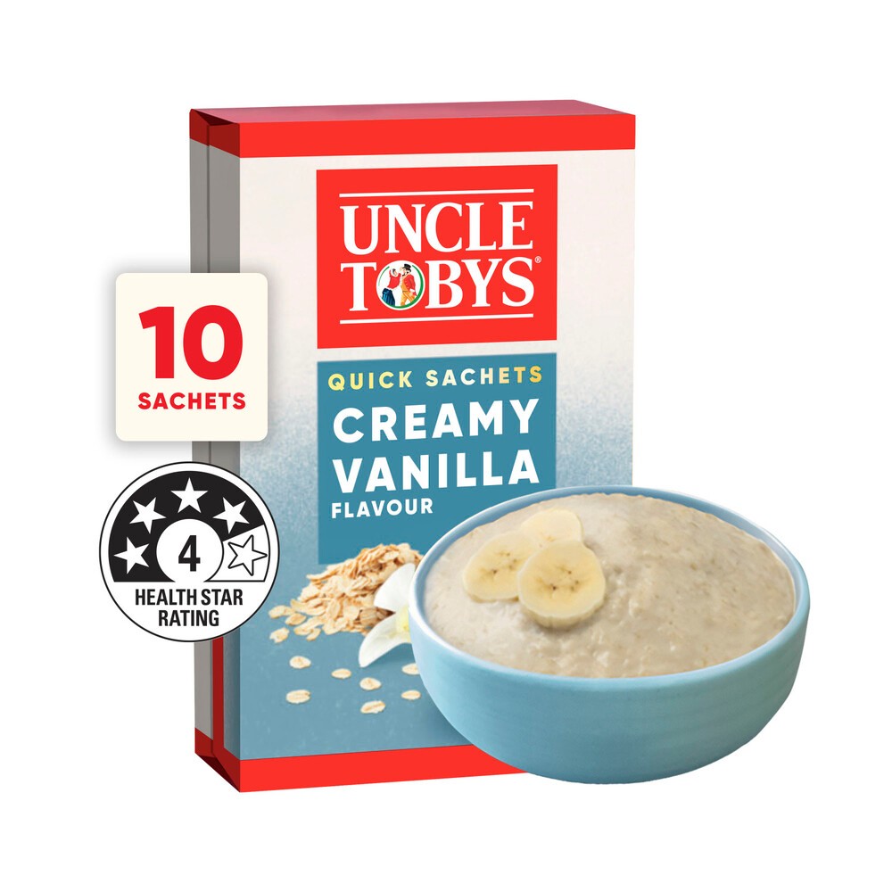

Uncle Tobys Oats Quick Sachets Creamy Vanilla | 350g Australia