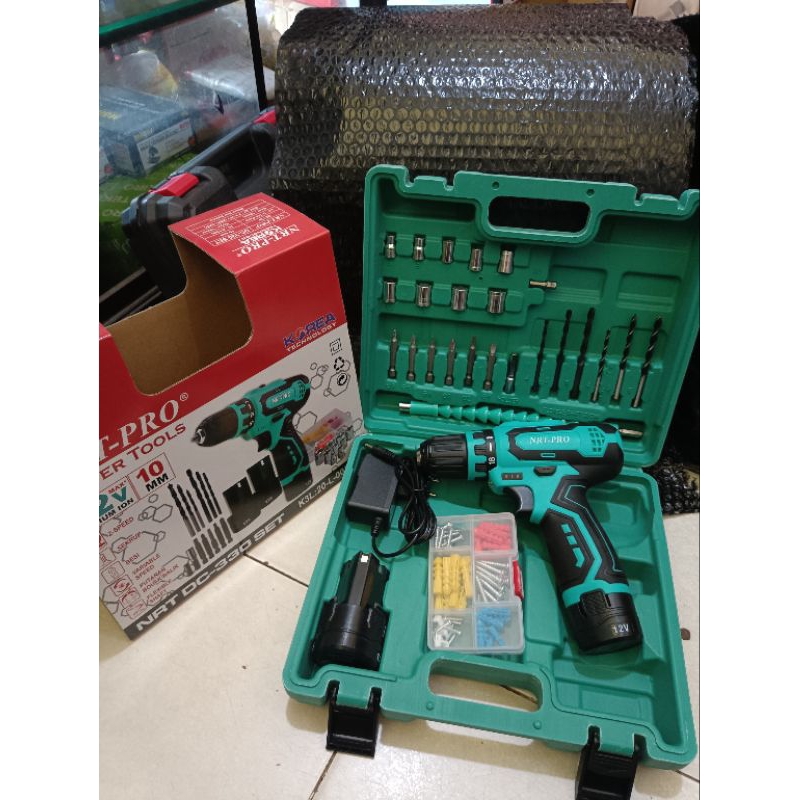 Bor Cas 12V NRT Pro 330Dc - bor cas 12volt 2 baterai set kepala 10mm