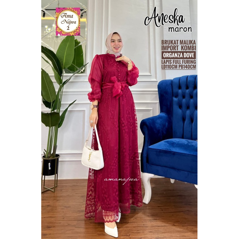 GAMIS DRESS ANESKA ORIGINAL BY AMA NAJWA