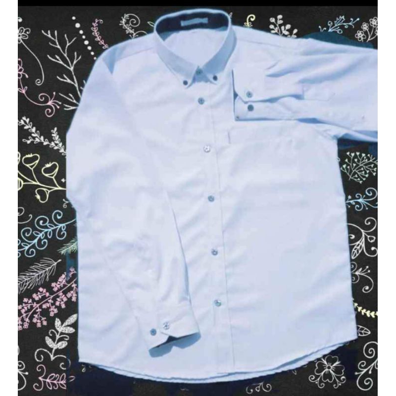baju kemeja putih pria dewasa warna putih kancing hitam