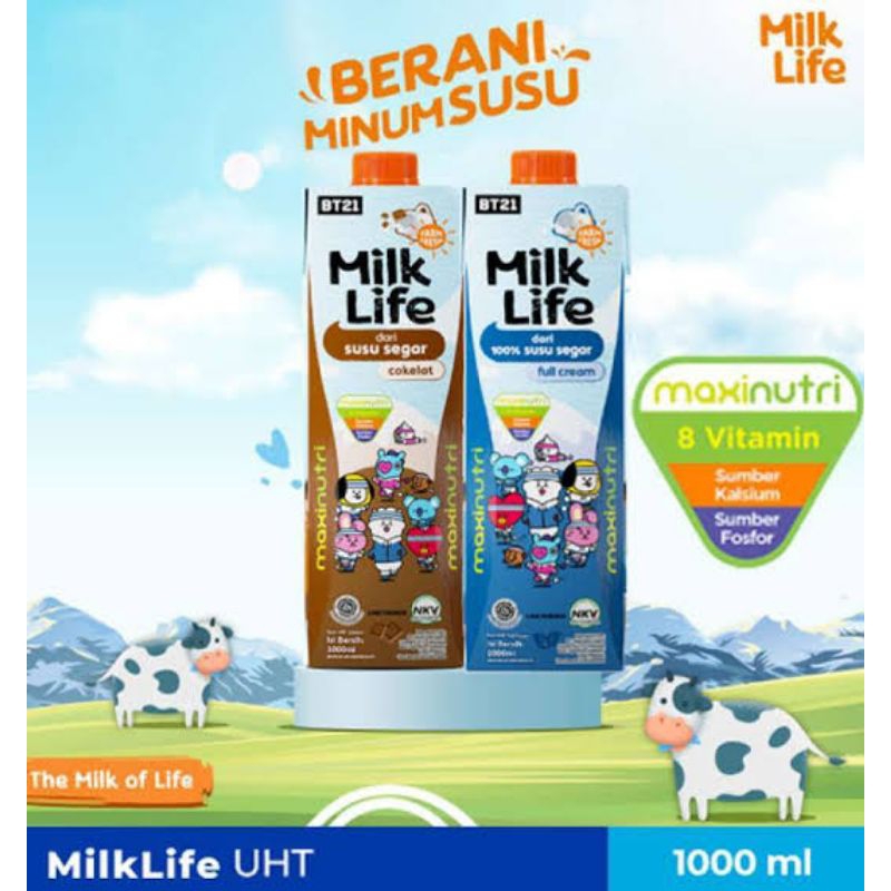 

Susu UHT Full Cream Milk Life 1 Liter 1 Dus Rasa Vanilla dan Coklat