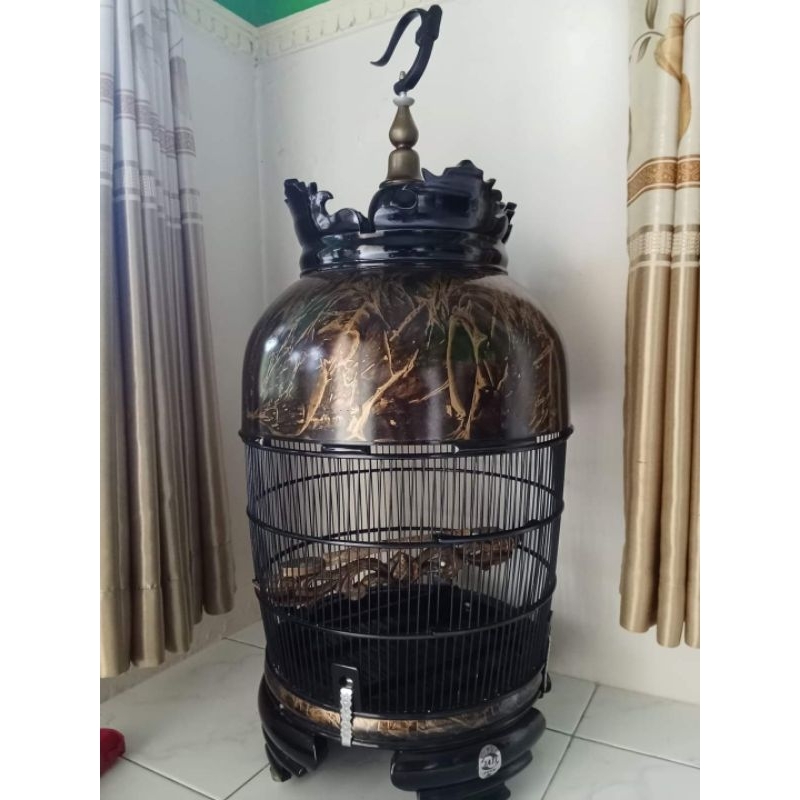 sangkar burung perkutut merek jati jaya kayu jati ruji fiber.