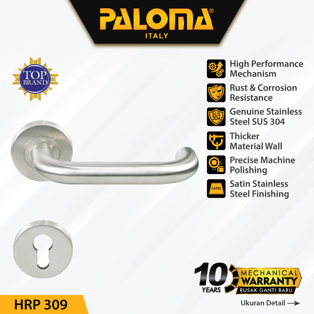 PALOMA HRP 309 Handle Pintu Roses Stainless Steel Lever Gagang Door