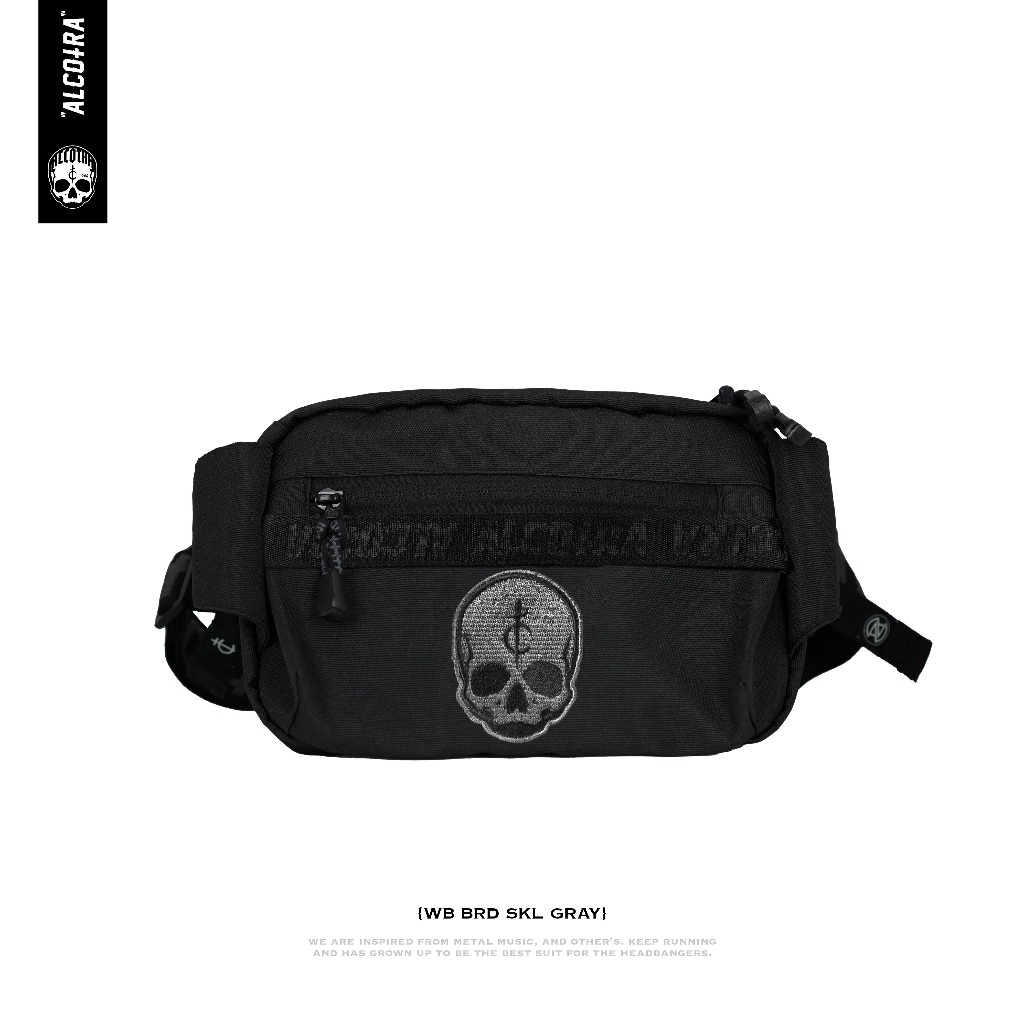 WB BRD SKULL GRAY // WAISTBAG BORDIR SKULL GRAY // WAISTBAG ALCOTRA