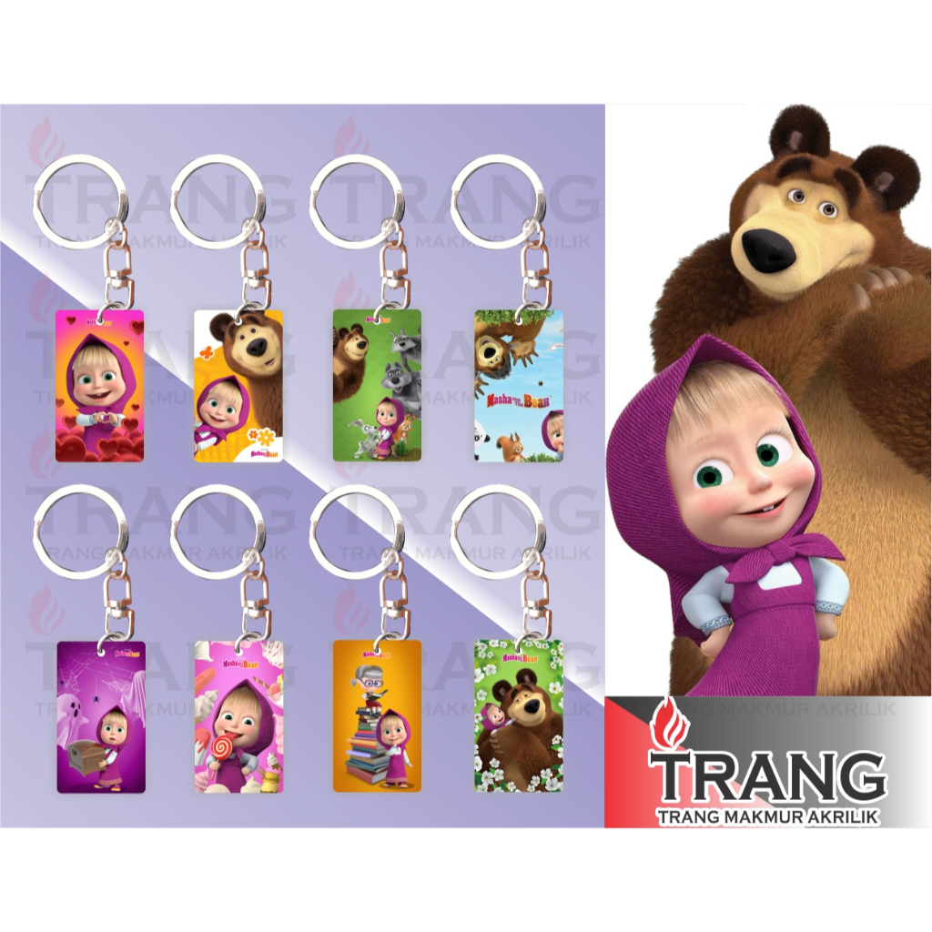 Gantungan Kunci Akrilik Masha And The Bear / Keychain Acrylic Masha And The Bear
