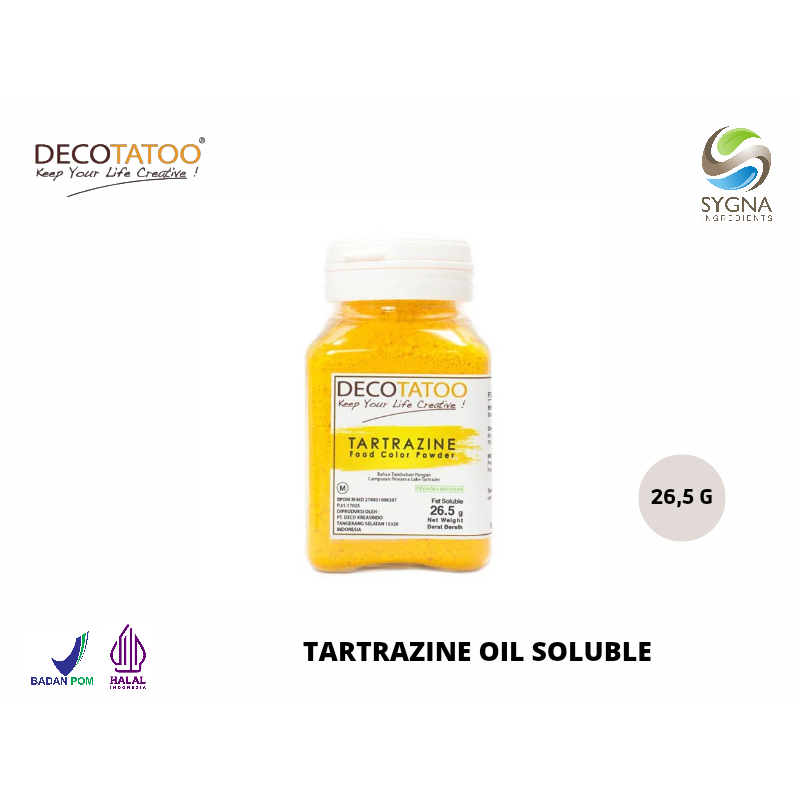 

PEWARNA MAKANAN - OIL SOLUBLE DECOTATOO - TARTRAZINE COLOR