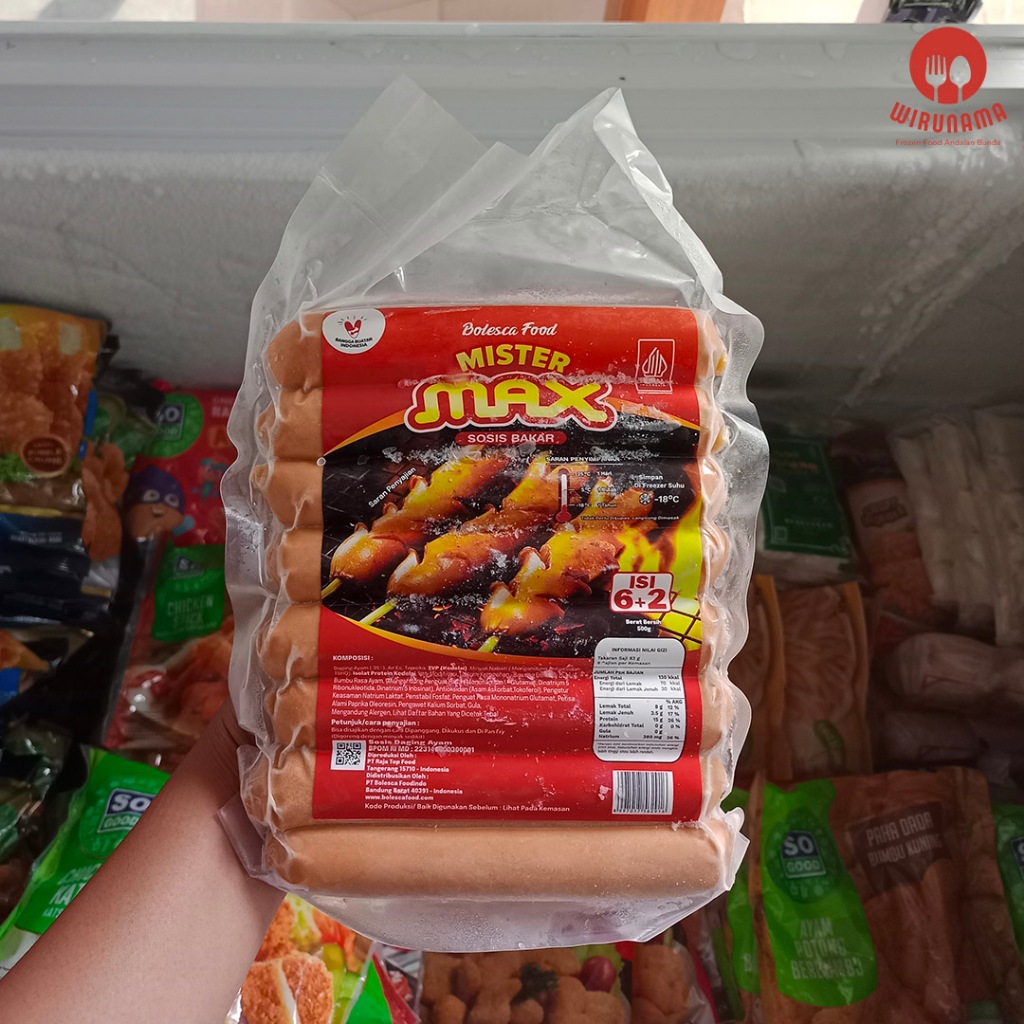 

MISTER MAX SOSIS BAKAR JUMBO 500 GRAM FROZEN FOOD YOGYAKARTA JOGJAKARTA