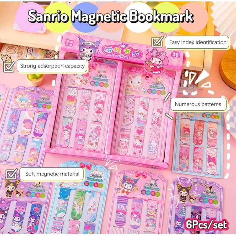 

Lovely- Pembatas buku magnet cinnamoroll kuromi sanrio 1 set