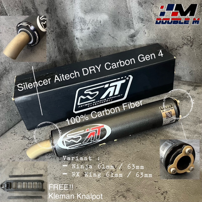 Silencer Selencer Knalpot Aitech 2Tak Dry Carbon Karbon