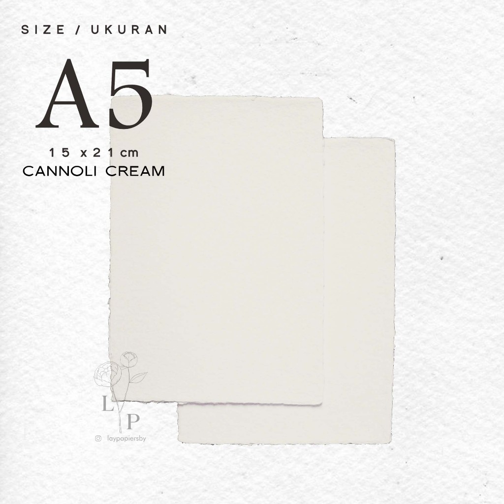 

Handmade Paper / Kertas Daur Ulang - Cannoli Cream