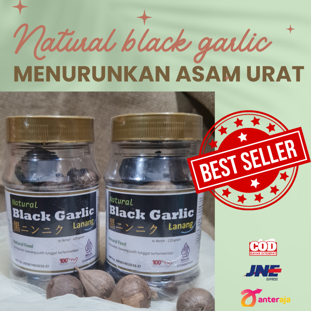 

Natural Black Garlic Bawang Lanang Halal Herbal Alami Mengobati Asam Urat BPPT PIRT