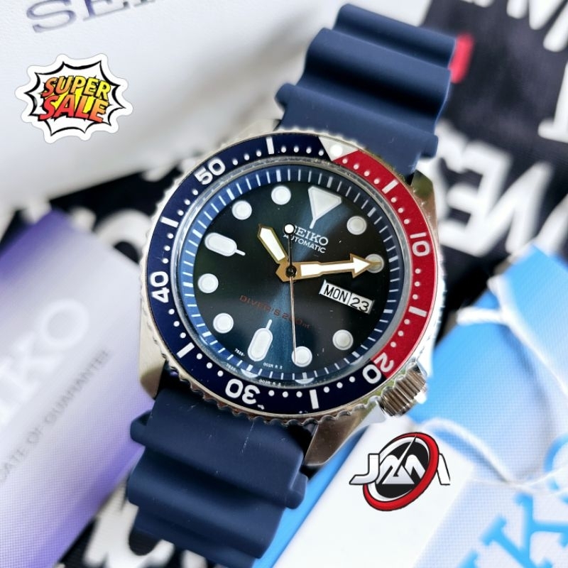 Seiko SKX Pepsi Strap Rubber Automatic Original Jam Tangan Pria