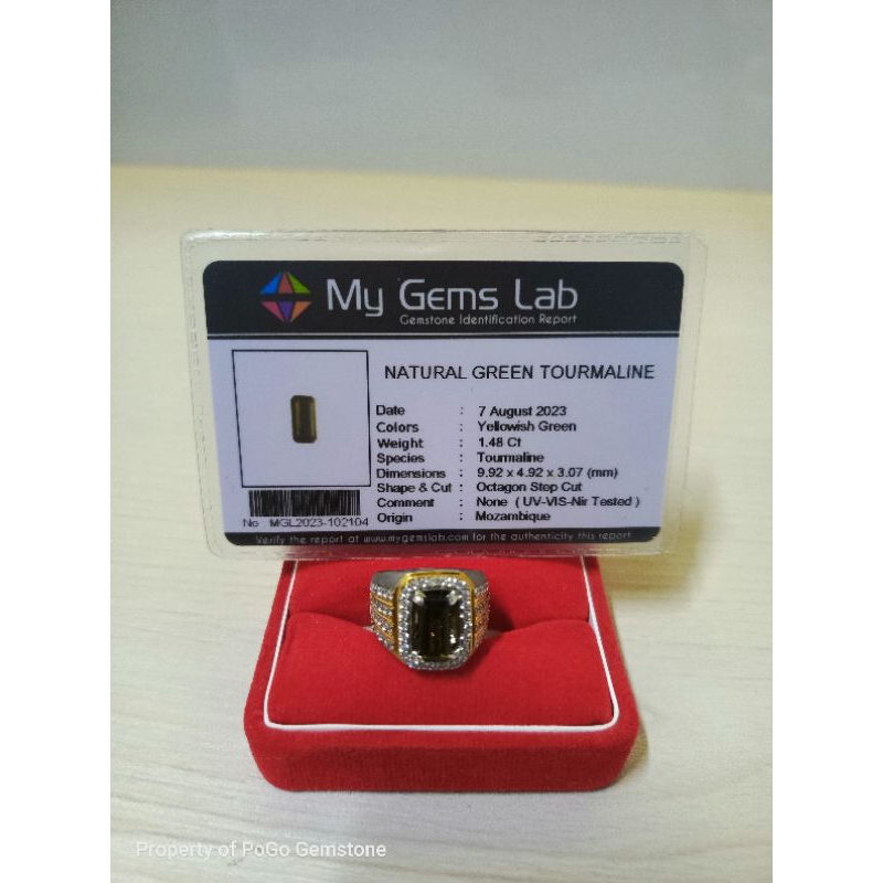 NATURAL GREEN TOURMALINE RING PERAK