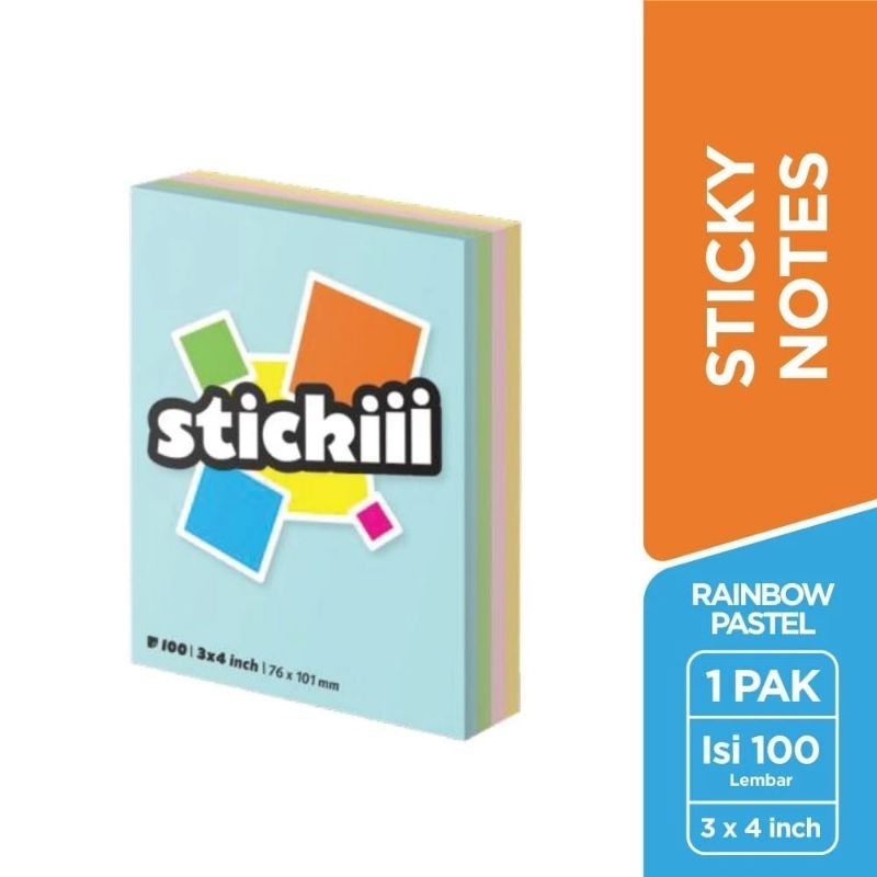 

STICKII STICKY NOTES RAINBOW PASTEL