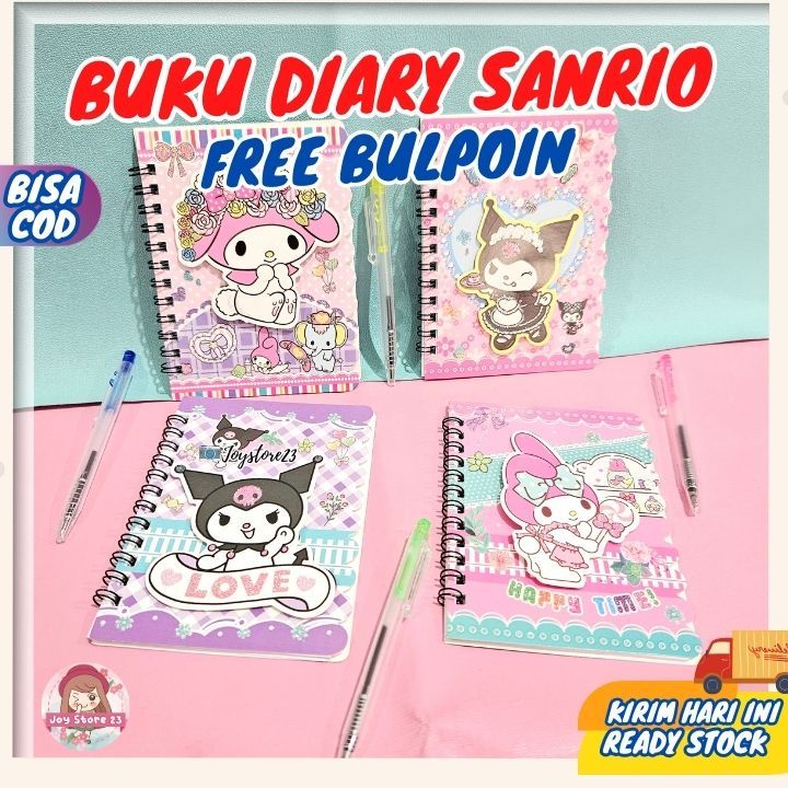 

Buku Diary motif Sanrio/ Buku tulis Sanrio/ Free Bulpoin