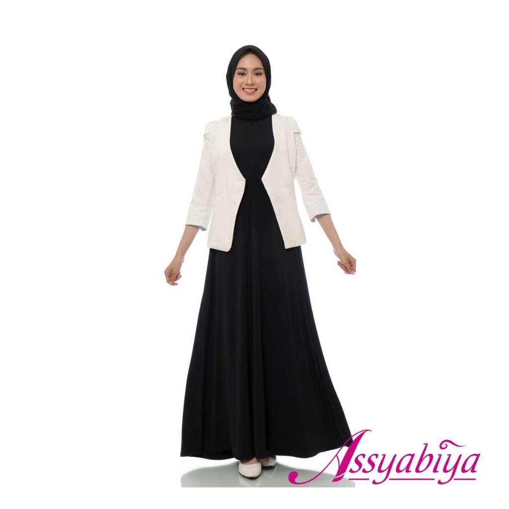 Assyabiya | Inner Dress | Gamis Tanpa Lengan Katun Toyobo Import-Hitam