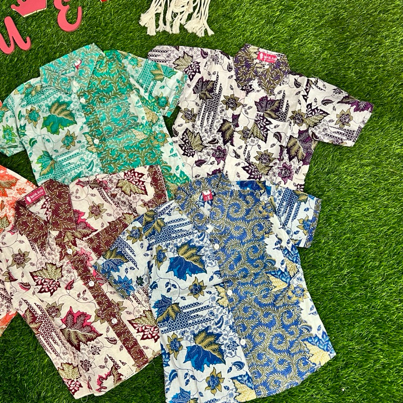 FREE ONGKIR BATIK COSTUME KEMEJA BATIK ANAK LAKI LEAFFY PUTIH MERAH KEMEJA BATIK ANAK PUTIH MERAH
