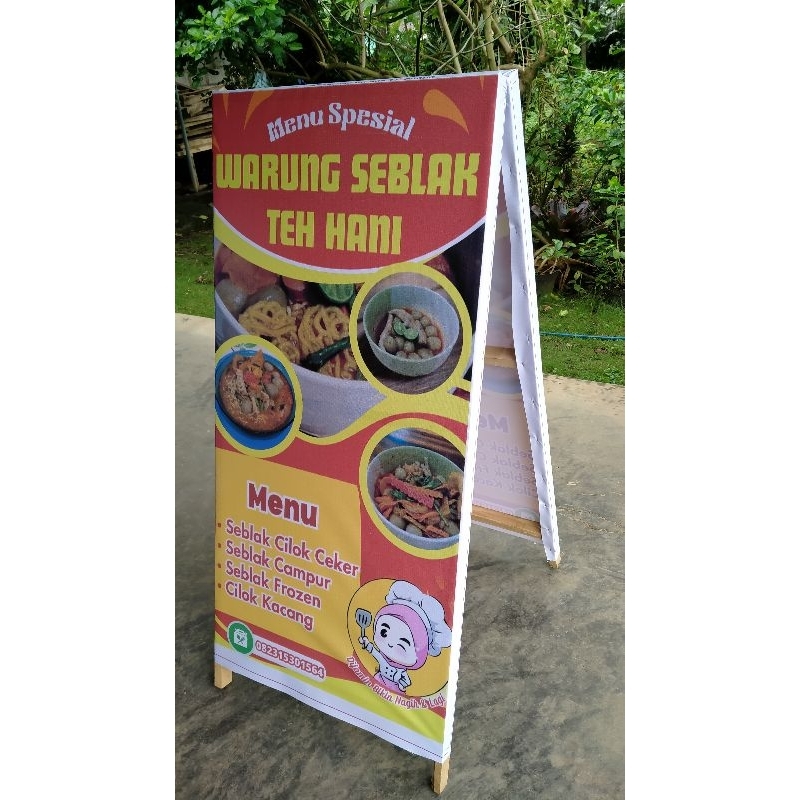 banner+stand kayu