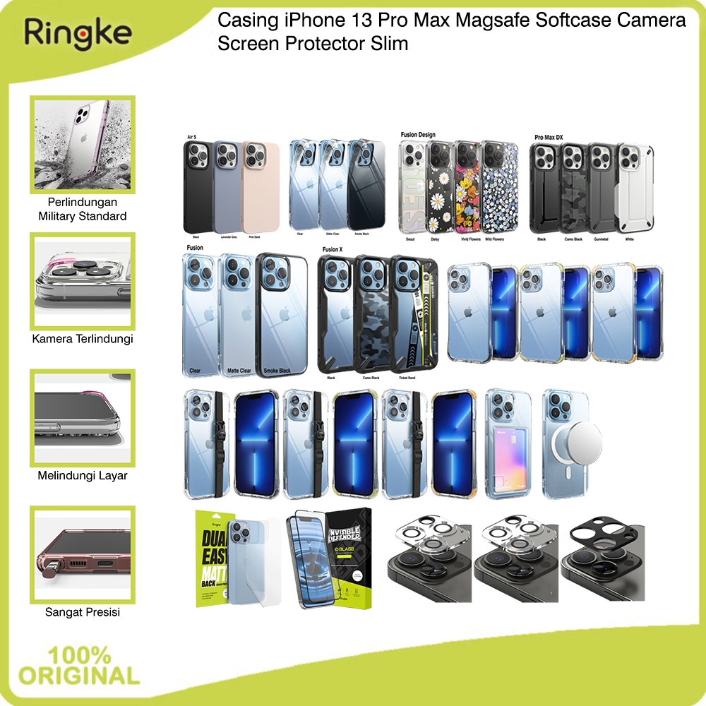 Casing iPhone 13 Pro Max Softcase Camera Tempered Glass Screen Protector Fusion X Onyx Mag Safe Slim