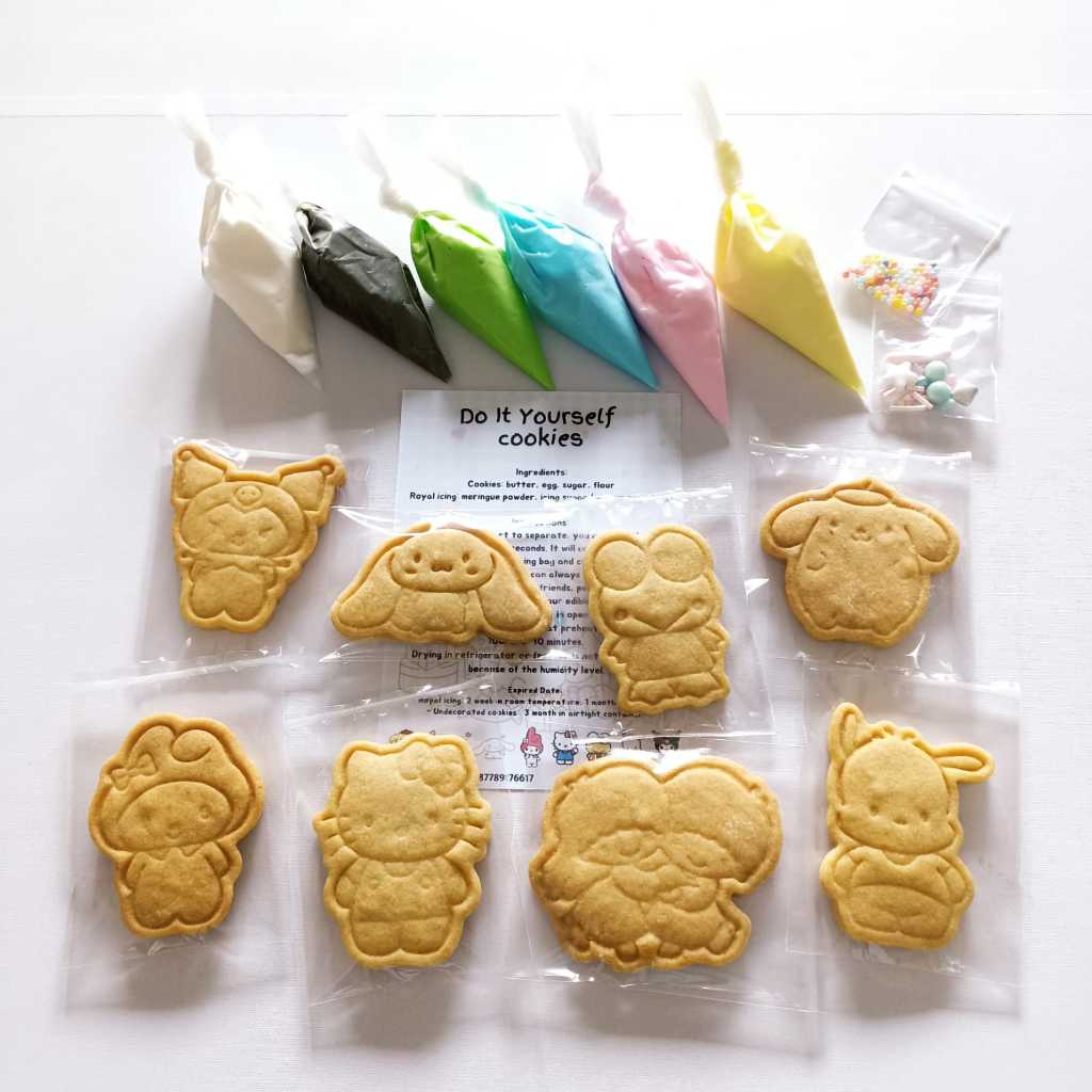 

Sanrio DIY Cookies Set - Do It Yourself Kukis - Cinnamoroll Kurumi Hello Kitty