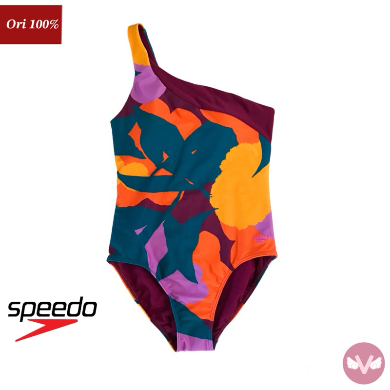 Speedo swimwear Baju renang Speedo Original Baju Renang Wanita Speedo Ungu Merah Bunga Purple Red Ba