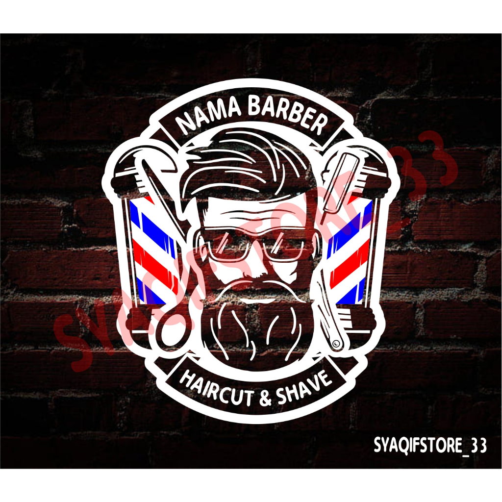 

STICKER CUTTING COSTUM CUSTOM NAMA BARBERSHOP (1)