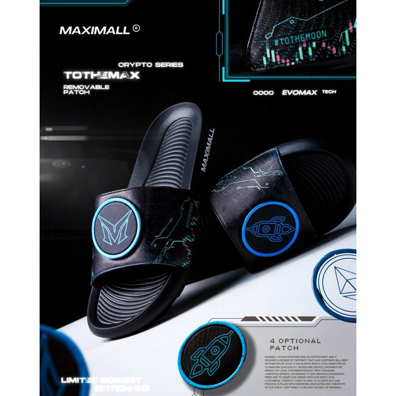 Sandal Slide Pria Wanita Slip On Ringan Anti Slip Selop Maximall Max-Crypto Series