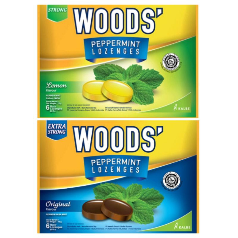 

WOODS Permen Peppermint Lozenges Lemon/Original 15 g