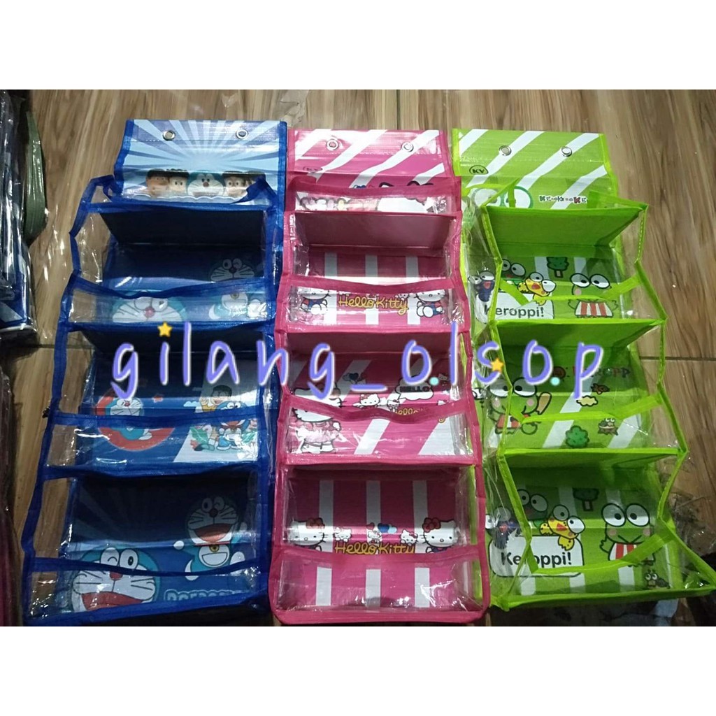 Rak kosmetik gantung tanpa sleting